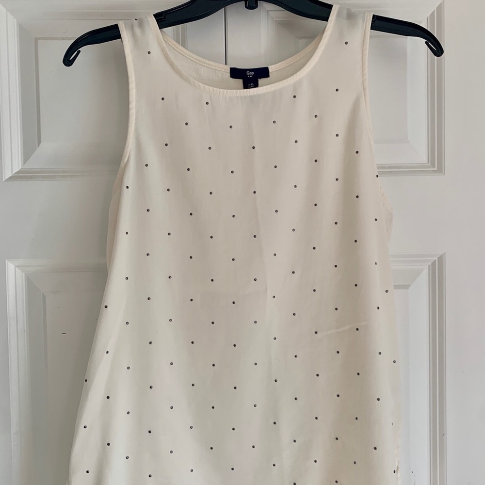 White Gap Tank Top With Dot Pattern - image 1